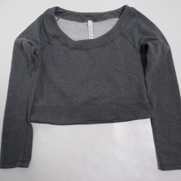 Lululemon Women's Good Karma Pullover Heathered Coal Size 6 Cotton - Picture 1 of 12